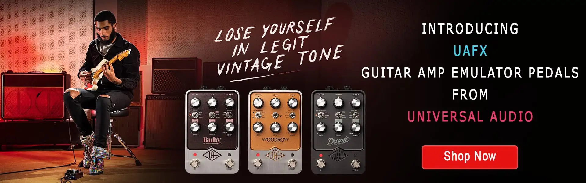 Universal Audio UAFX Guitar Amp Emulator Pedals Promo