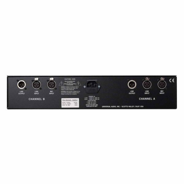 Universal Audio 2-610 Dual Channel Tube Preamplifier - Rear Universal Audio 2-610 Dual Channel Tube Preamplifier