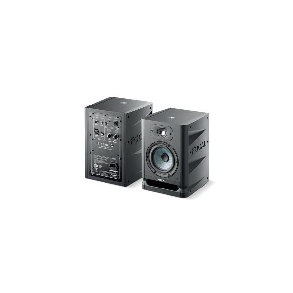 Focal Alpha 50 Evo 5 inch 2-Way Active Studio Monitor - Front and rear side view without grille