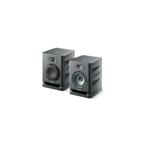 Focal Alpha 50 Evo 5 inch 2-Way Active Studio Monitor - Side view with and without protection grille Focal Alpha 50 Evo 5 inch 2-Way Active Studio Monitor - Side view with and without protection grille
