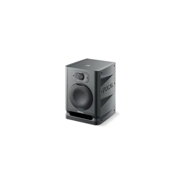 Focal Alpha 50 Evo 5 inch 2-Way Active Studio Monitor - Side view with protection grille Focal Alpha 50 Evo 5 inch 2-Way Active Studio Monitor - Side view with protection grille