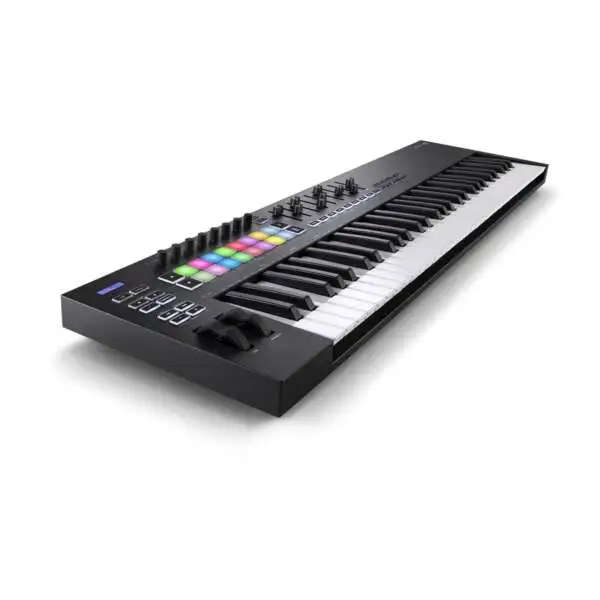 Novation Launchkey 61 MK3 61-key MIDI Keyboard Controller - Top Front Left Side View Novation Launchkey 61 MK3 61-key MIDI Keyboard Controller - Top Front Left Side View