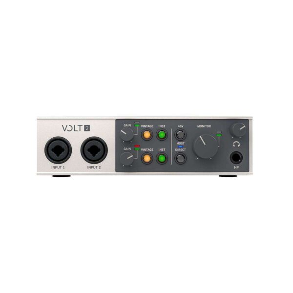 Universal Audio Volt 2 USB-C Audio Interface - Front Panel View Universal Audio Volt 2 USB-C Audio Interface - Front Panel View