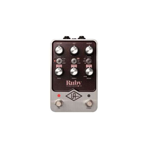 Universal Audio UAFX Ruby '63 Top Boost Amplifier Pedal - Top View Universal Audio UAFX Ruby '63 Top Boost Amplifier Pedal - Top View