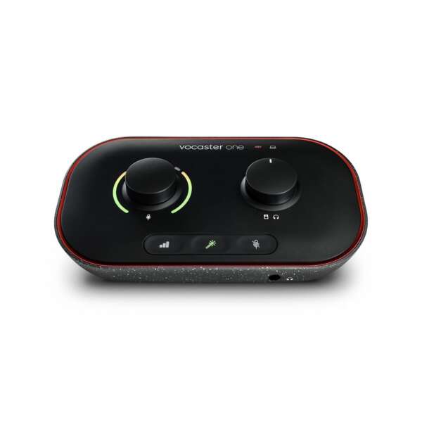 Focusrite Vocaster One USB-C Audio Interface - Front View Focusrite Vocaster One USB-C Audio Interface - Front View